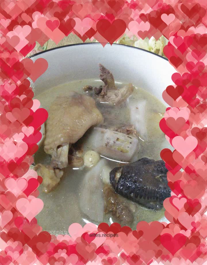 Yam stewed chicken soup