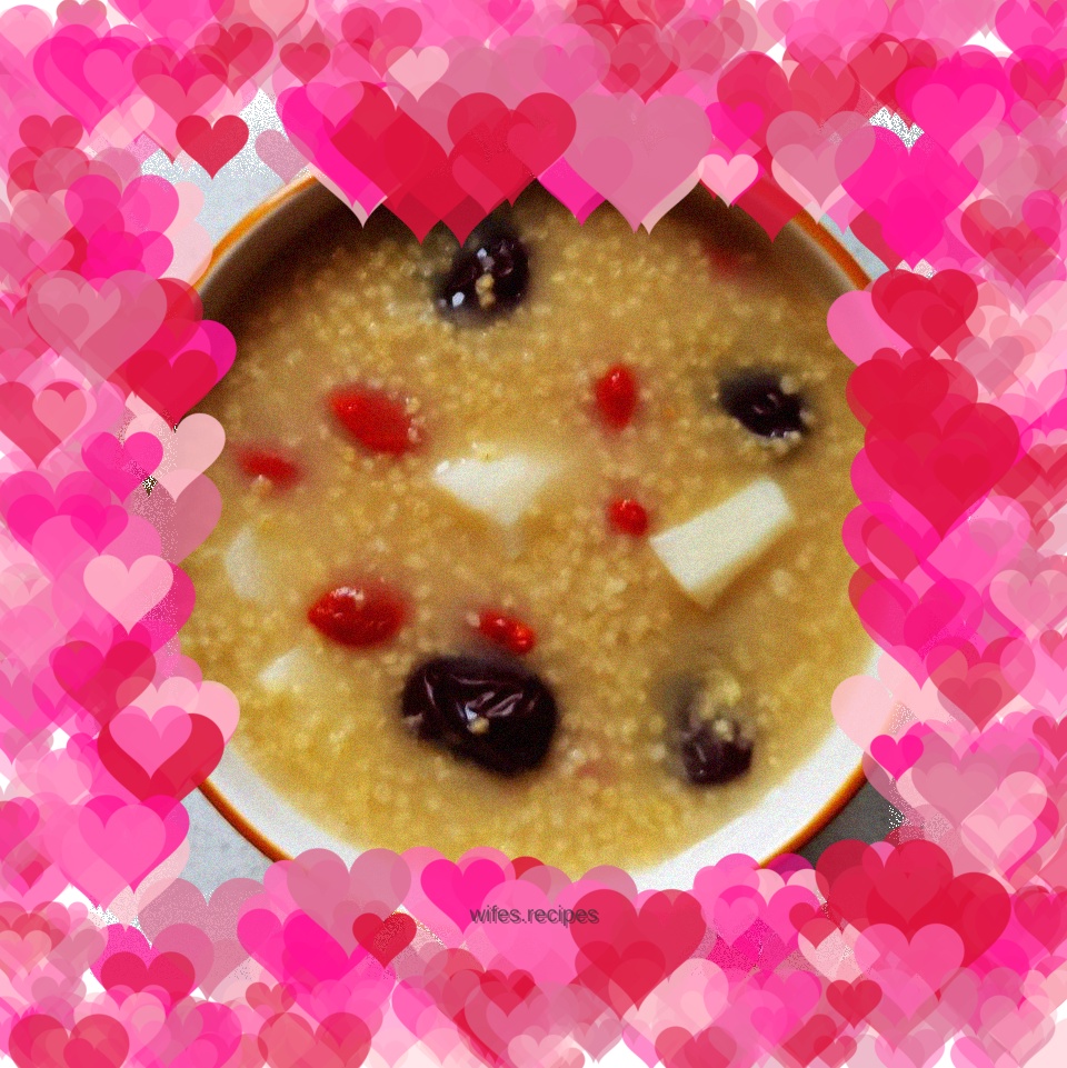 Yam, red dates and millet porridge