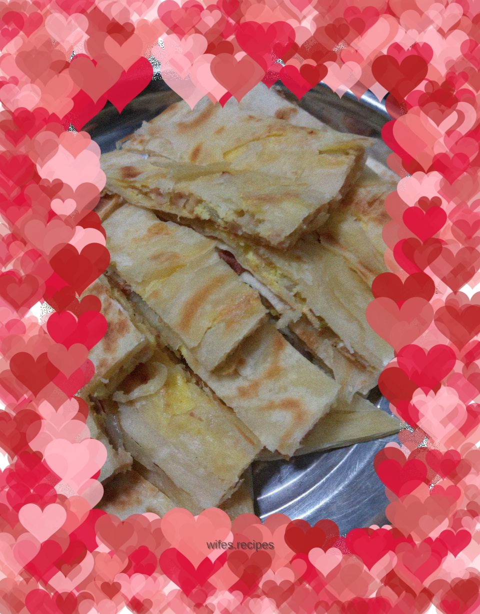 Ham and egg stuffed pancake