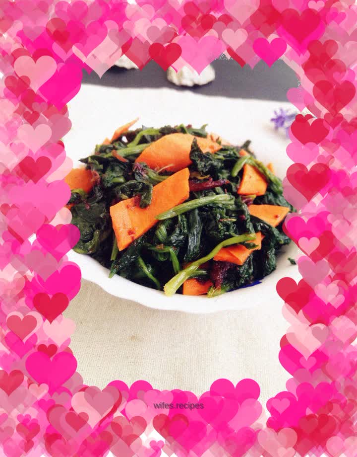 Spinach mixed with carrots
