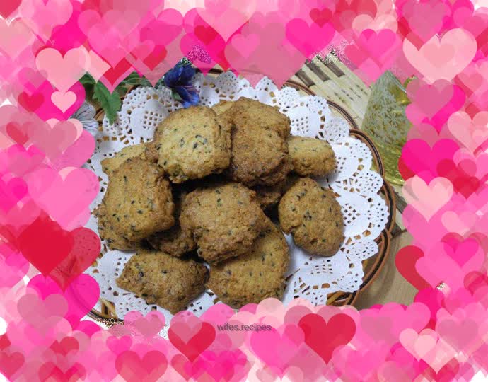 Whole wheat black sesame cookies
