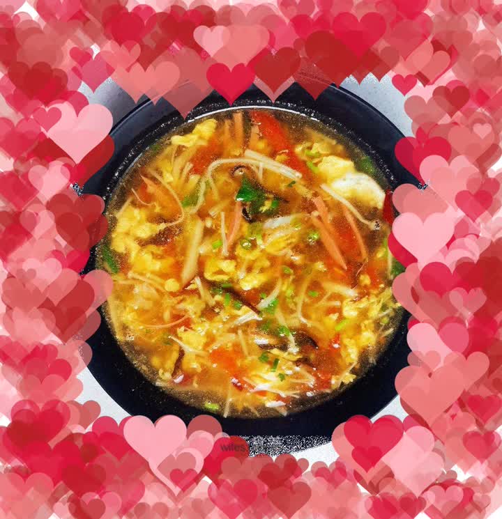 Hot and sour shredded pork soup