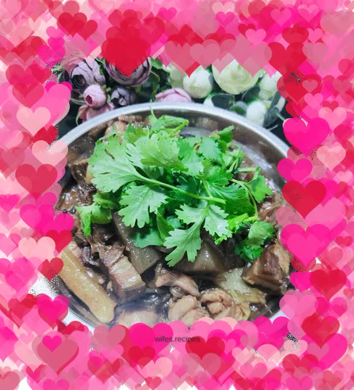 Braised bacon with vermicelli