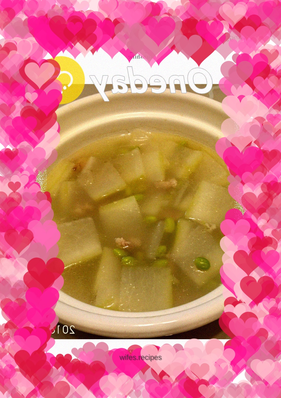 Green bean, winter melon and meat slices soup