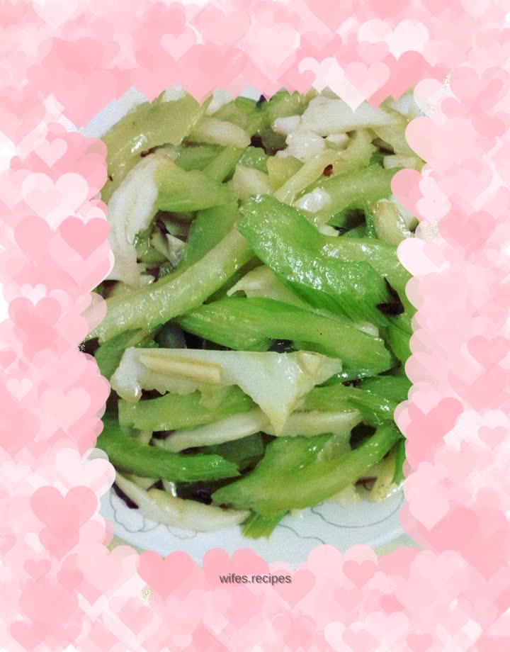 Stir-fried coconut meat with celery