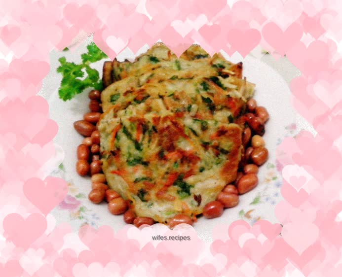 "Private Lotus Root and Coriander Egg Pancake" --- charred on the outside, tender and crispy on the inside