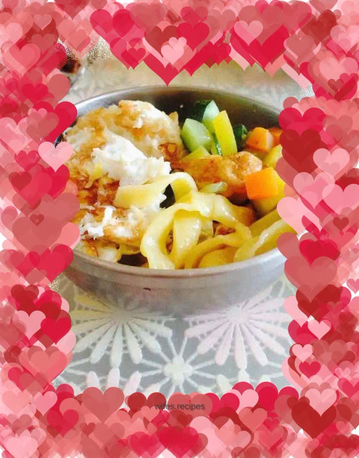 Pumpkin hand-made noodles...baby's favorite