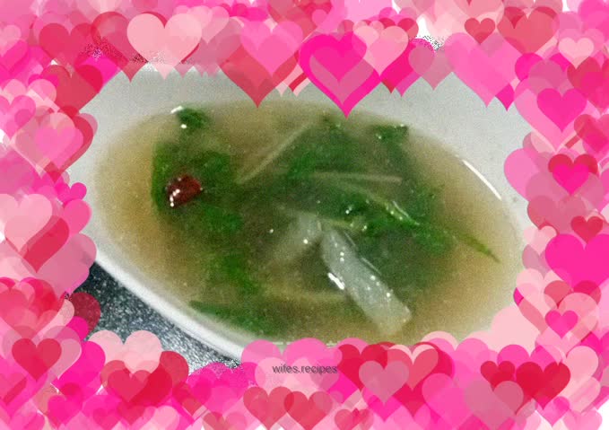 Mountain millet and potato chip soup