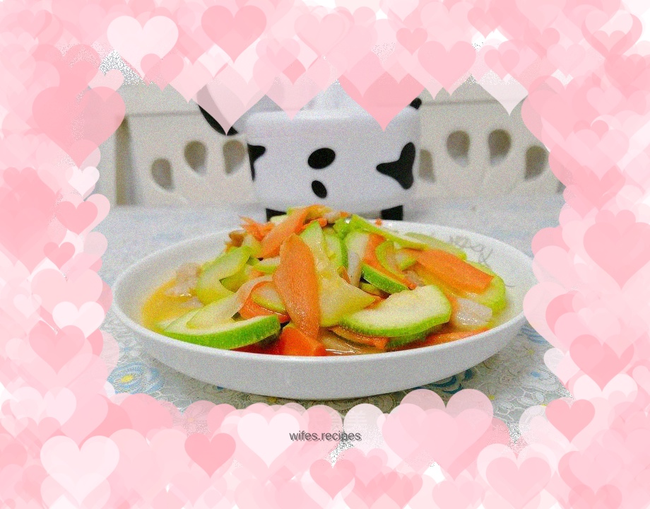 Stir-fried pork slices with winter squash