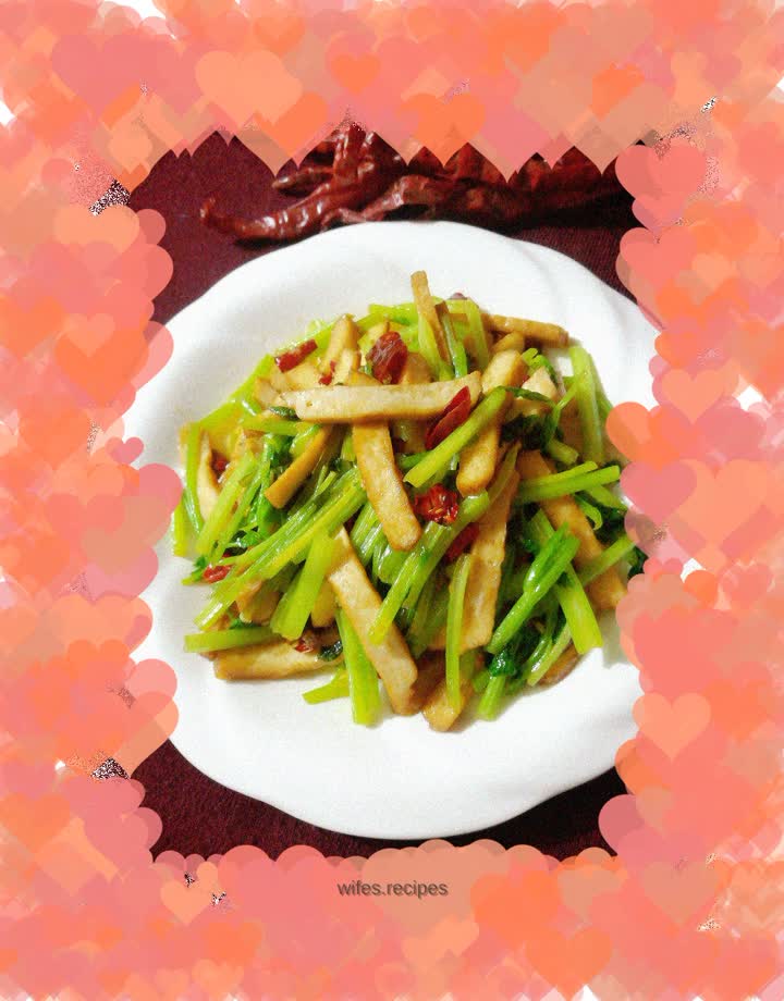 Stir-fried dried tofu with celery