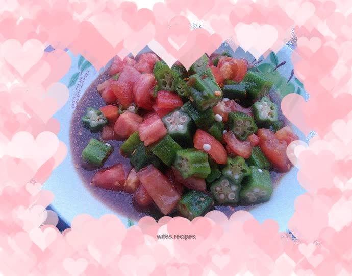 Tomatoes mixed with okra