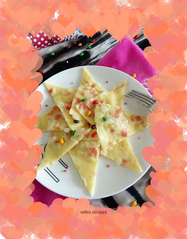 Onion, ham and egg pancake