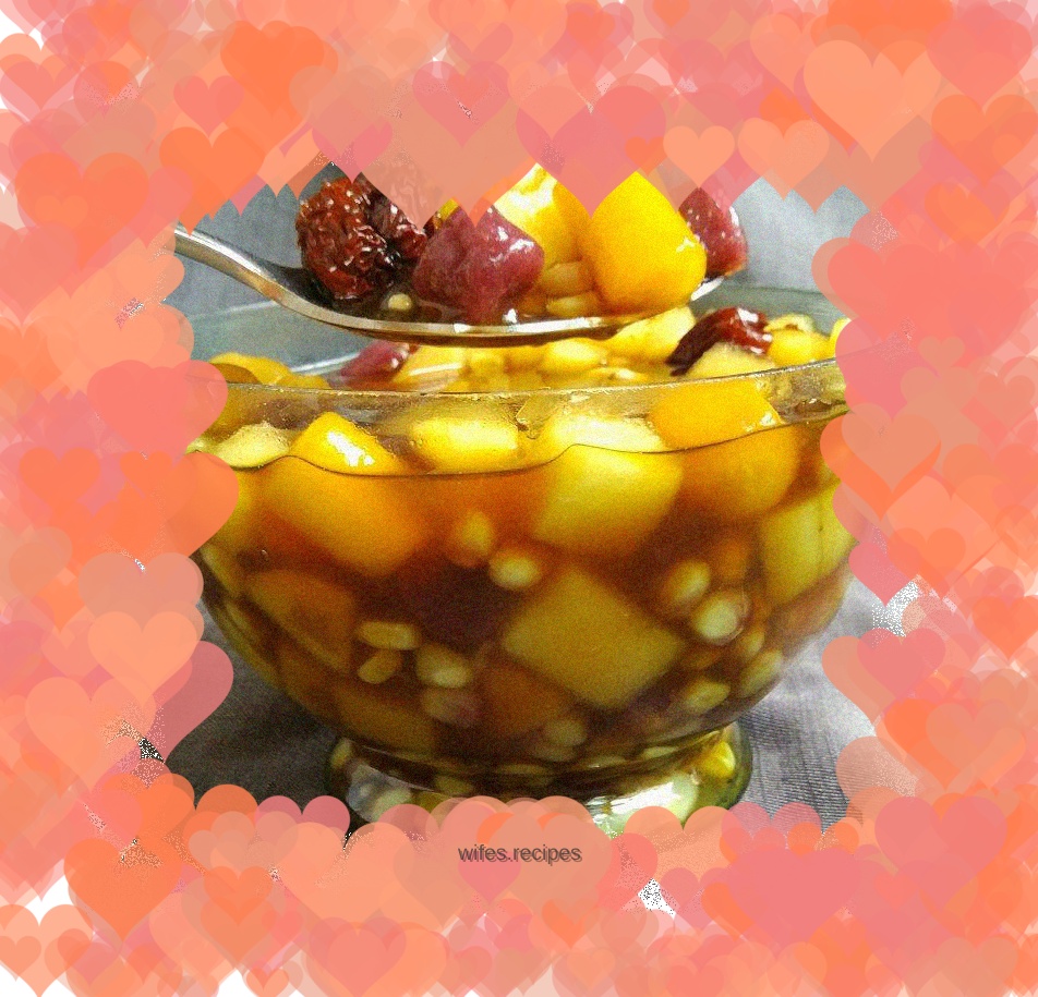 Sweet red date and taro ball soup