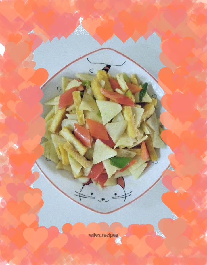 Stir-fried wild rice with dried tofu