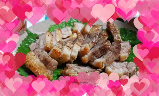 Red wine grilled pork belly