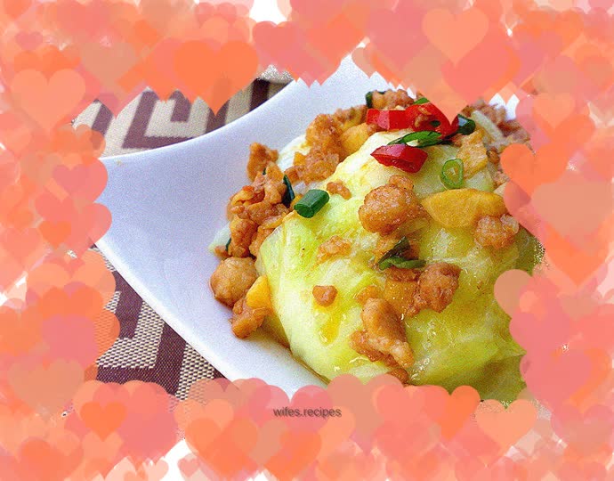 Braised cabbage with barbecue sauce