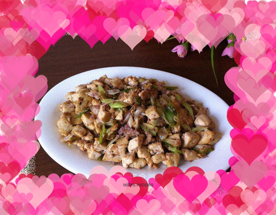 Stir-fried tofu with shrimp paste and green onions