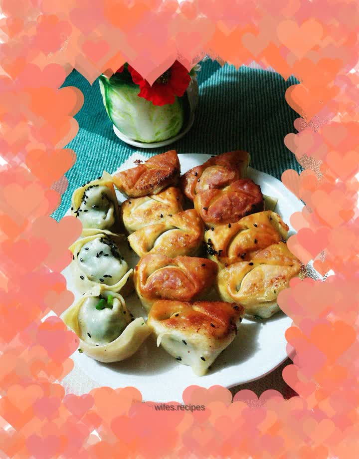 Pan-fried large wontons