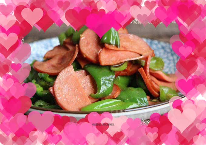 Fried ham with chili pepper