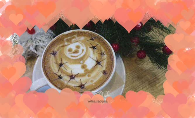 Coffee Latte Art--Snowman