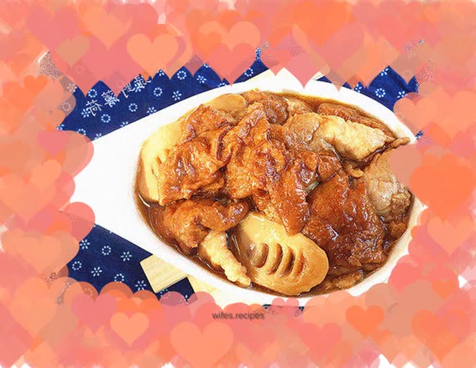 Pork slices with gluten