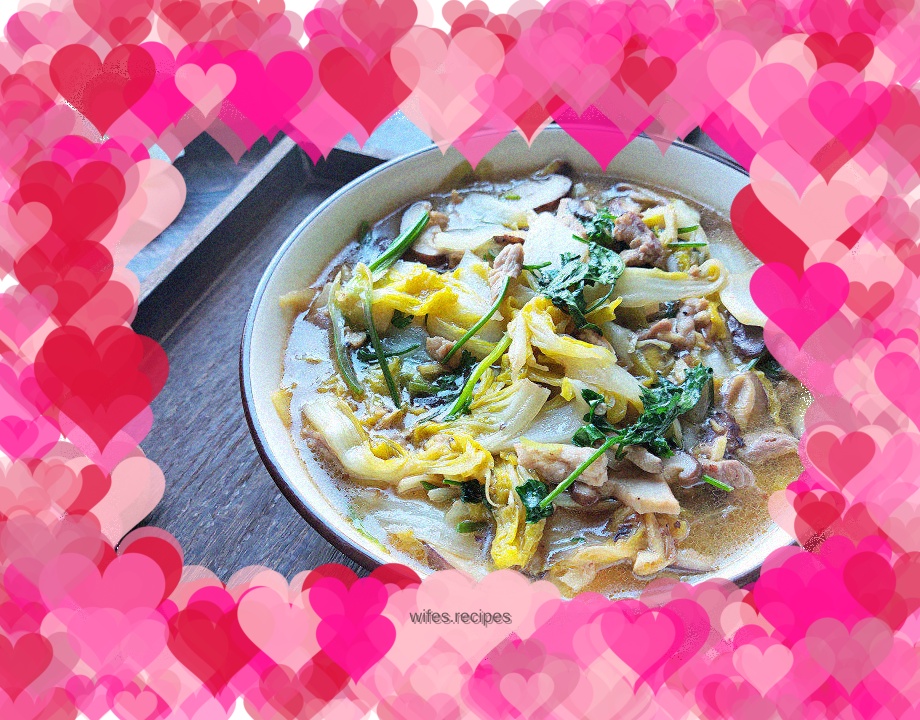 Braised Baby Cabbage with Lean Pork and Mushrooms