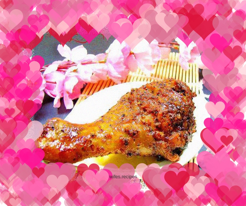 Microwave version of French black pepper grilled chicken legs