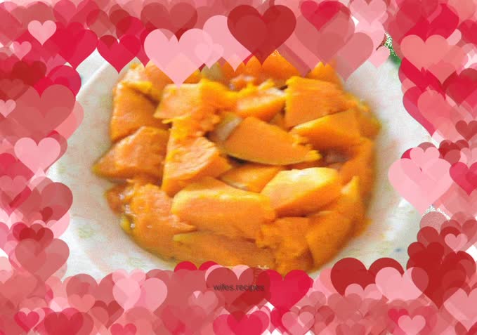 Steamed pumpkin with rock sugar