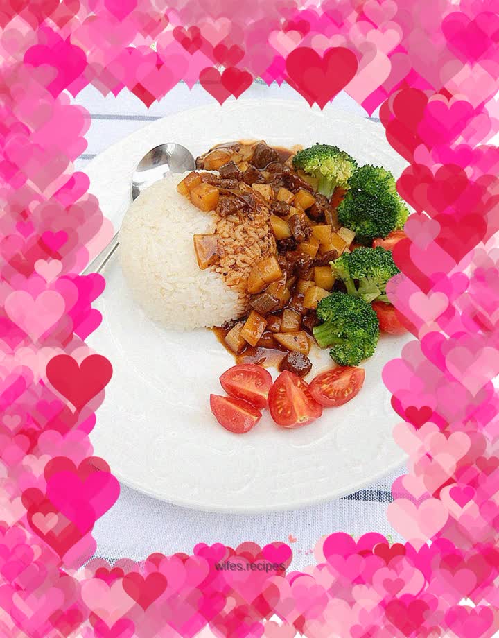 Black pepper beef rice bowl