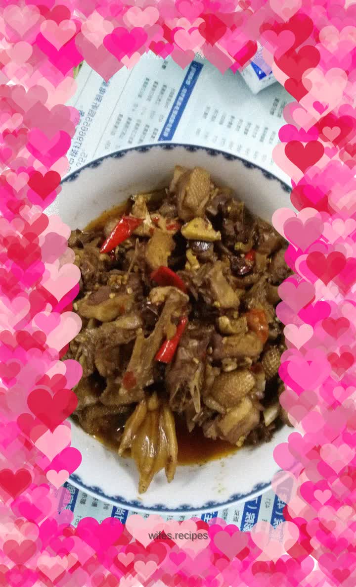 Dry fried ginger duck