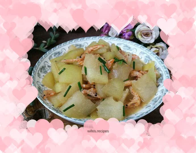 Braised winter melon with shrimps
