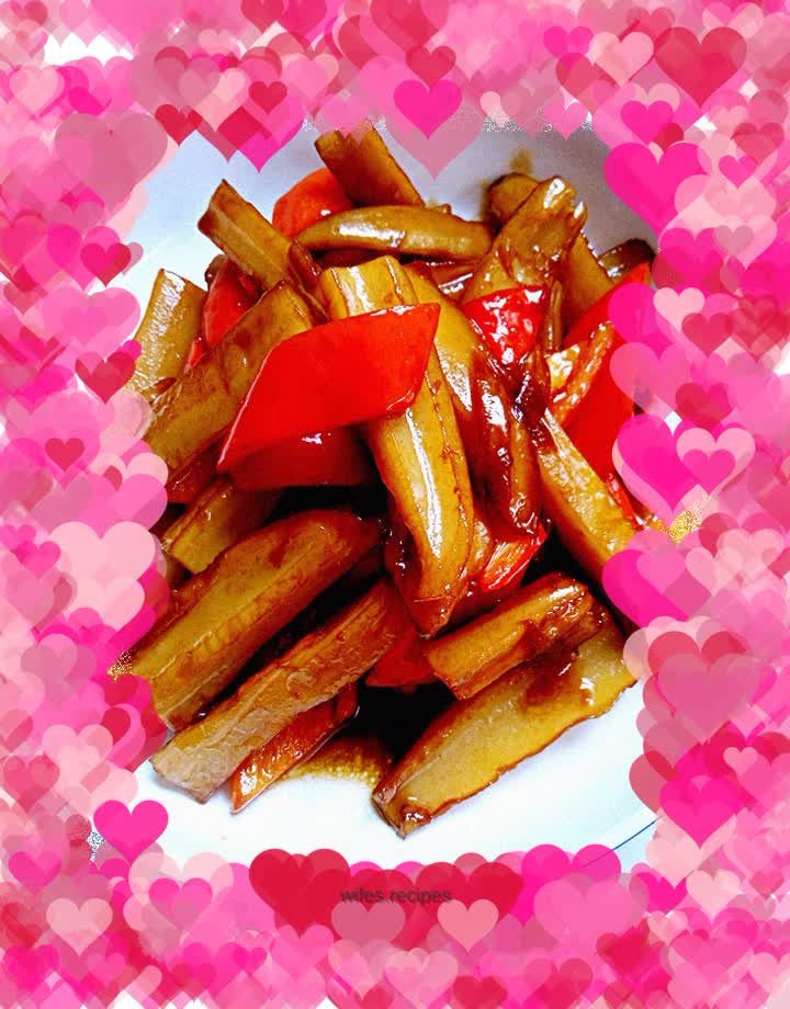 Sweet and sour lotus root strips