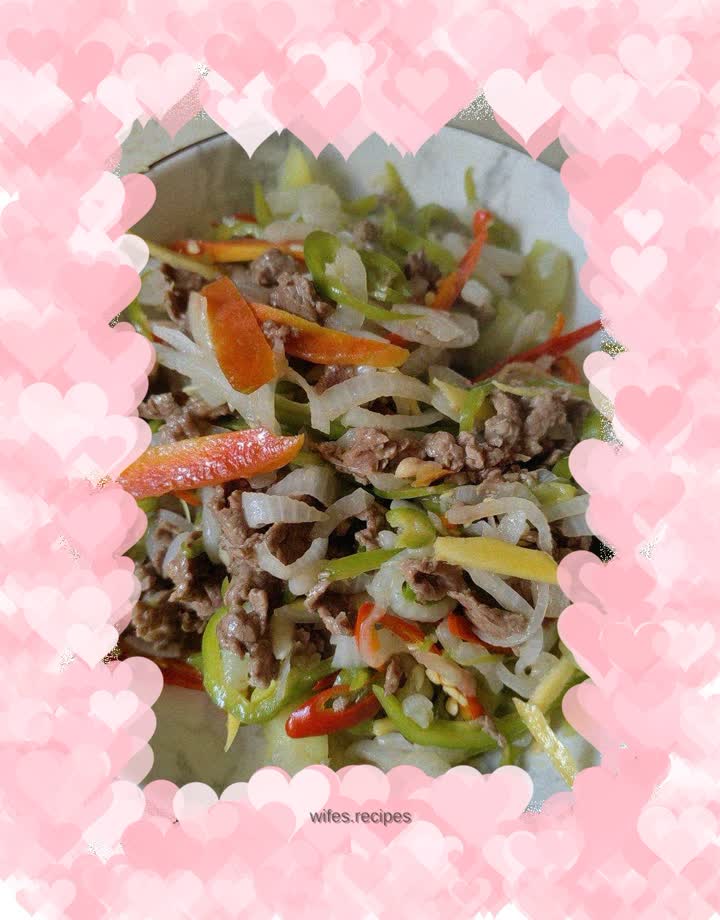 Stir-fried beef with onions