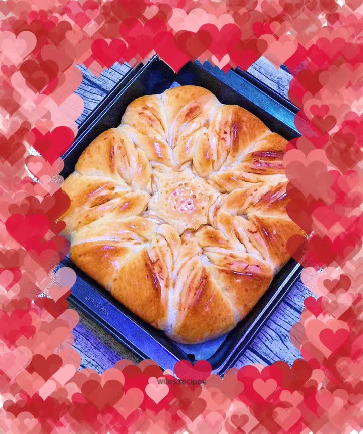 Twist flower meat floss buns