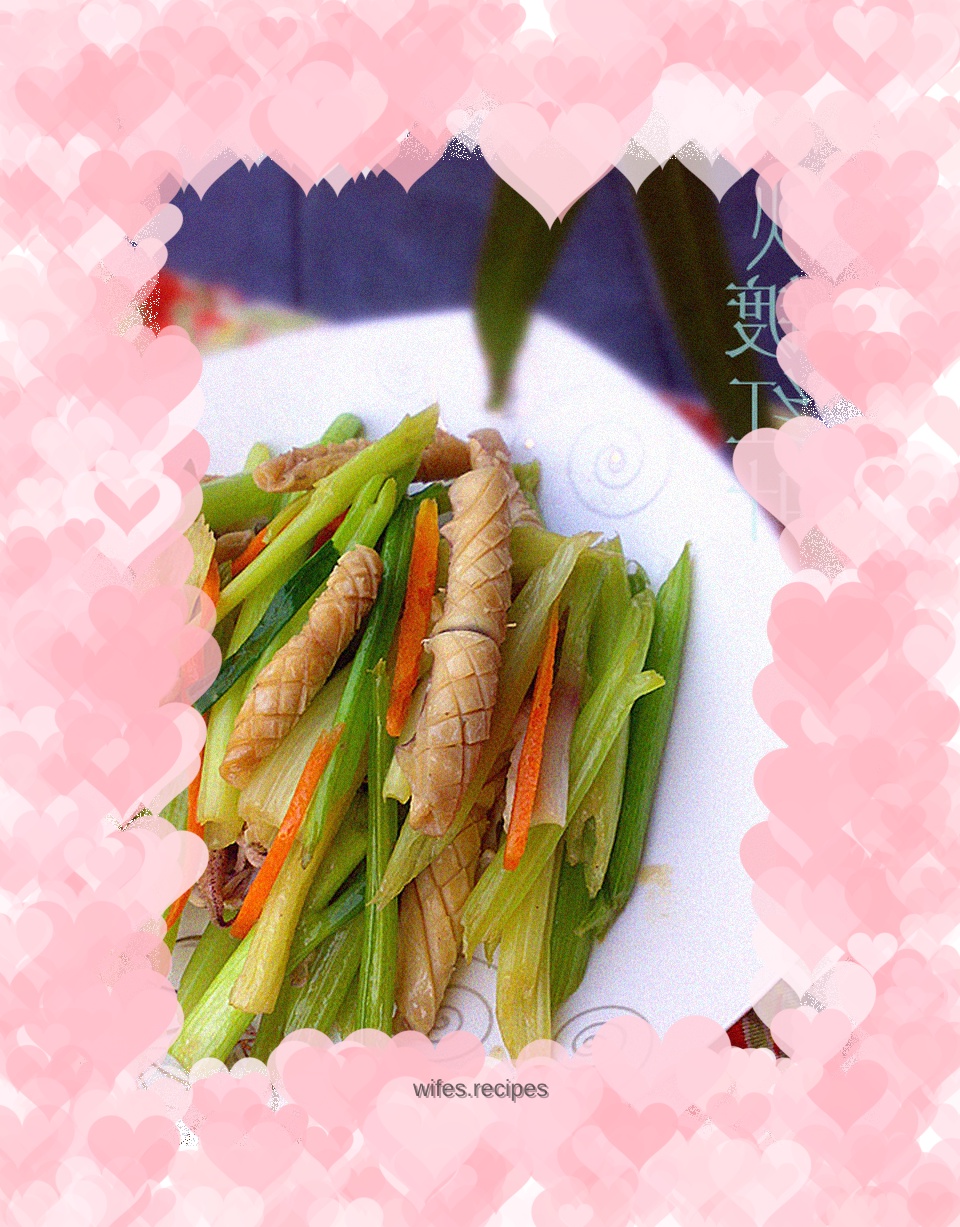 Stir-fried squid with parsley