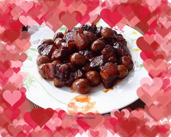 Braised Egg with Cherry Meat