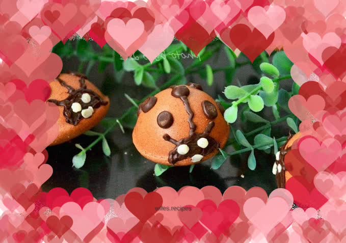 Whipped cream ladybug cake