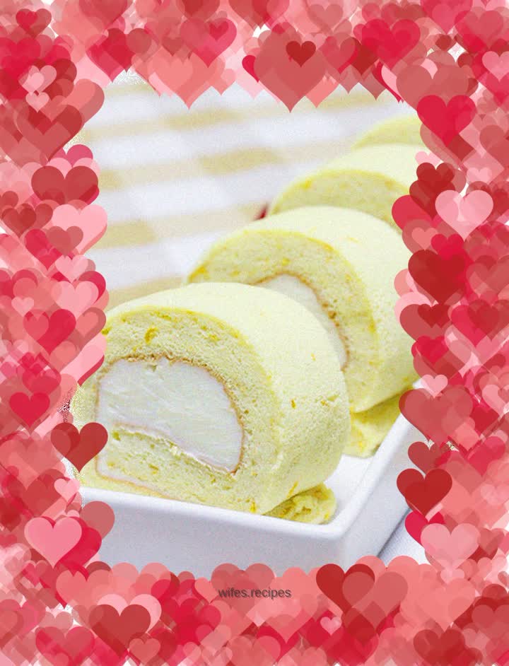 Fresh orange bergamot petit four cake roll