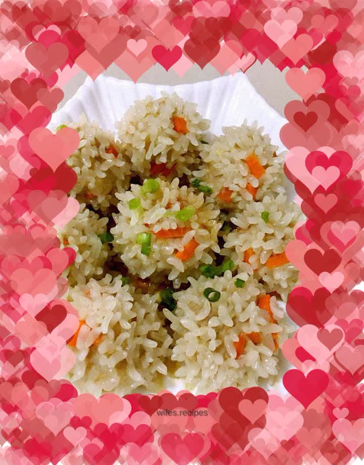 Carrot, glutinous rice and pearl balls