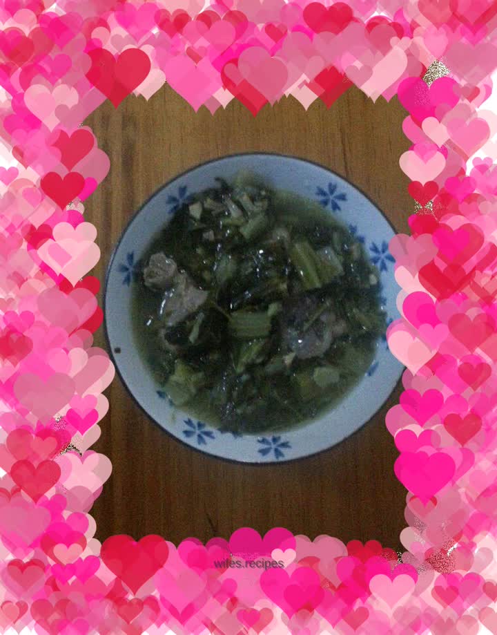 Stewed mustard greens