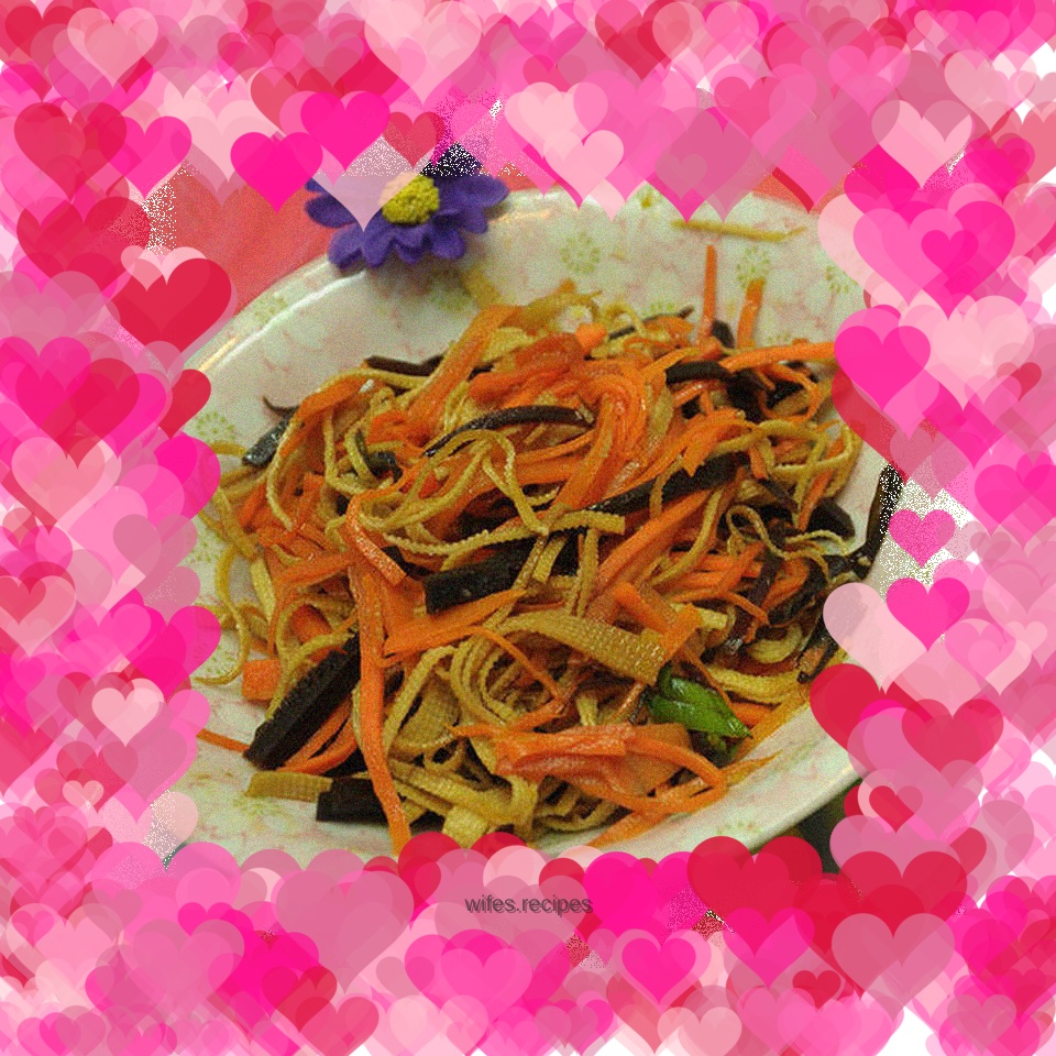 Fried three shredded shreds