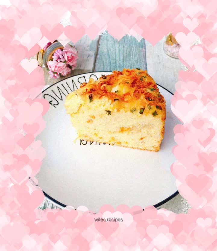 Eight-inch hot noodle chiffon meat floss cake