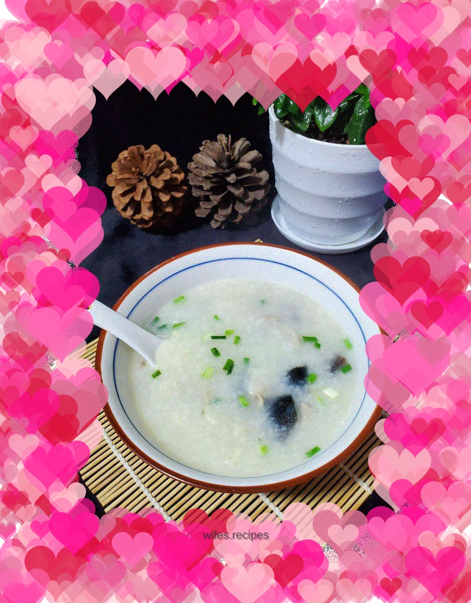 Preserved egg sausage porridge