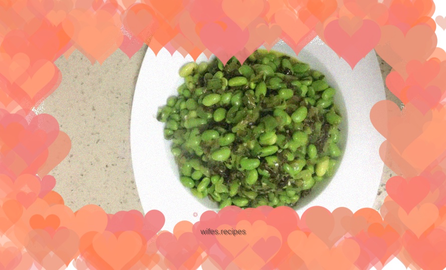 Stir-fried edamame with pickled vegetables