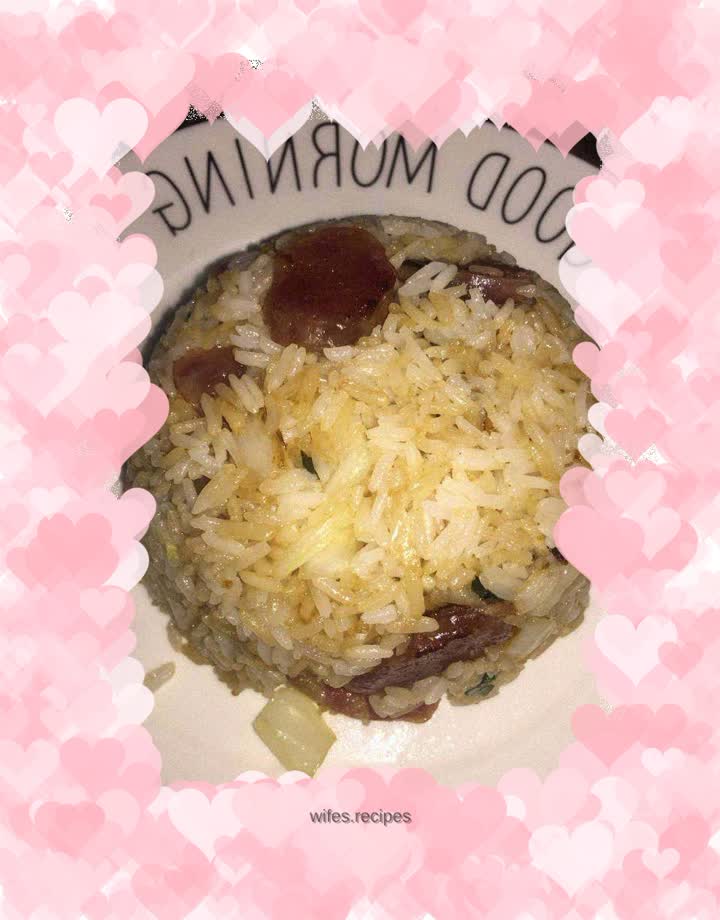 Fried Rice with Sausage, Baby, Vegetable and Egg