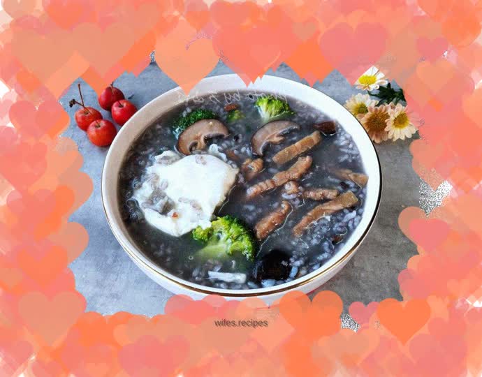 Raw beef and multi-grain porridge