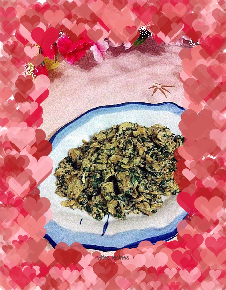 Bitter greens scrambled eggs