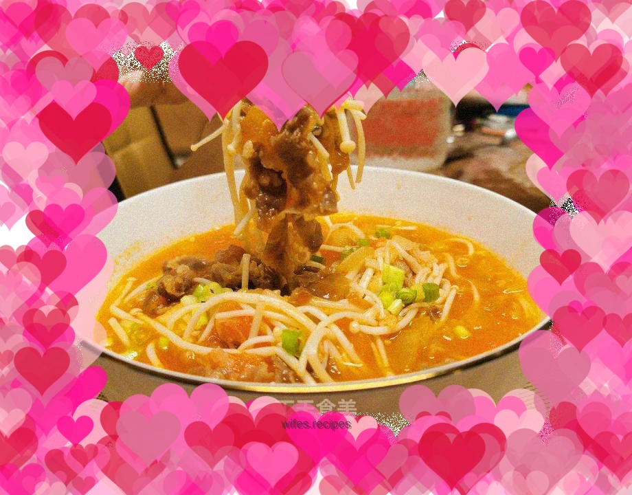 Sweet and Sour Original Flavored Beef with Enoki Mushrooms