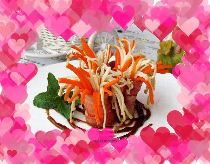 Bacon and Enoki Mushroom Rolls