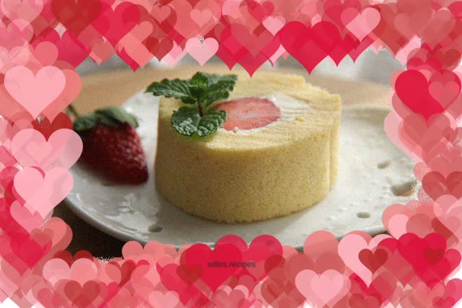 Strawberry custard roll - not only delicious (with super detailed cake making method)
